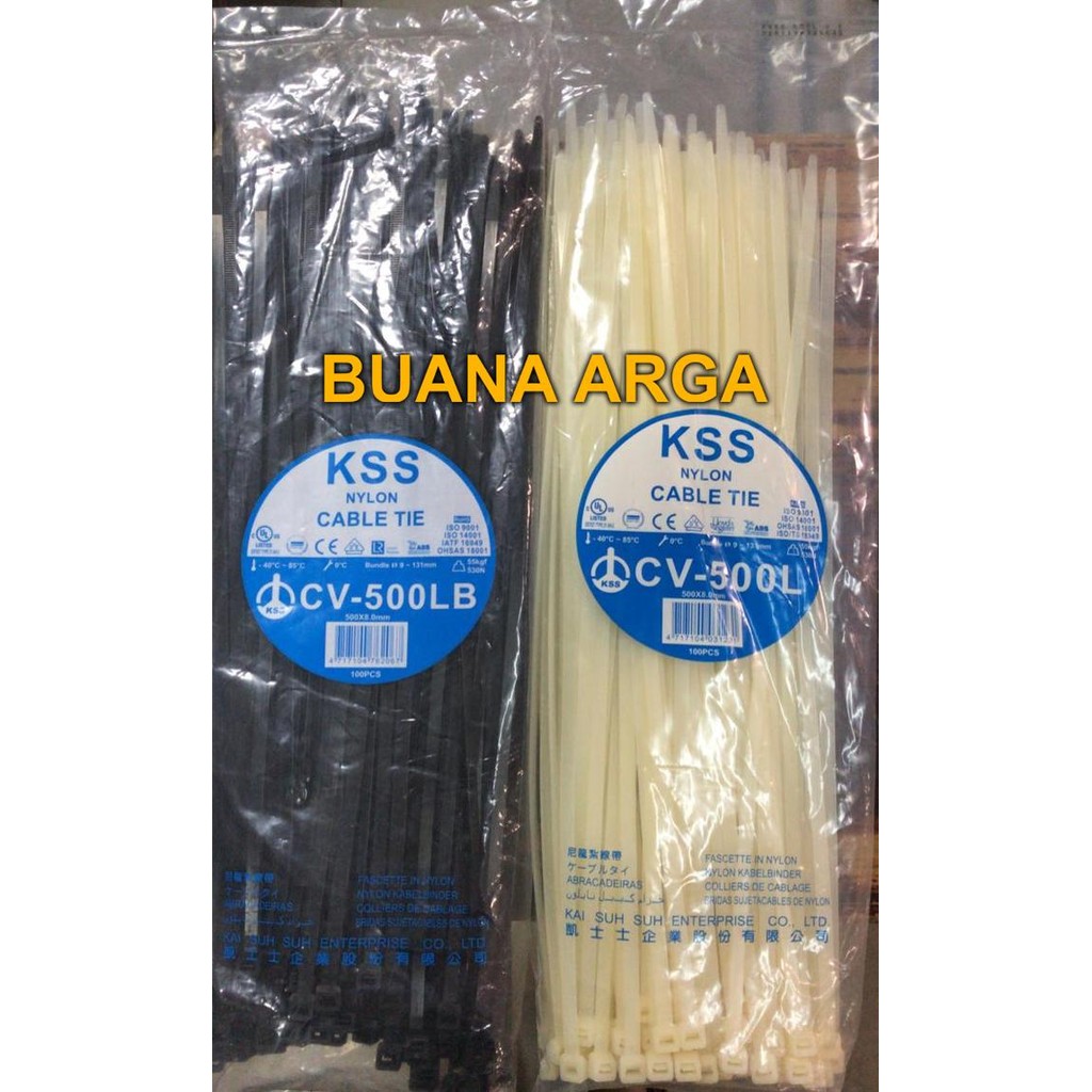 

DISKON Kabel Ties CV-500L KSS 500 x 7.6mm 100pcs Cable Tie CV500L READY STOCK