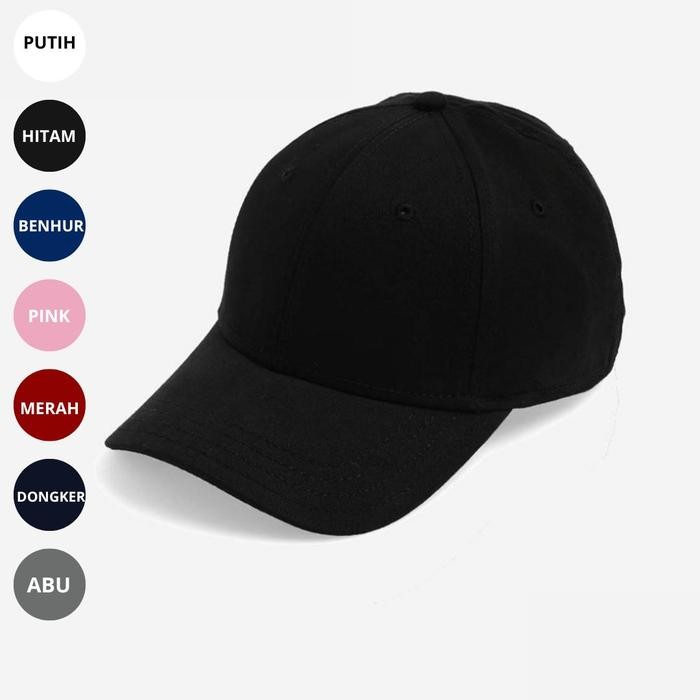 Topi Baseball polos Hitam PREMIUM Topi baseball unisex
