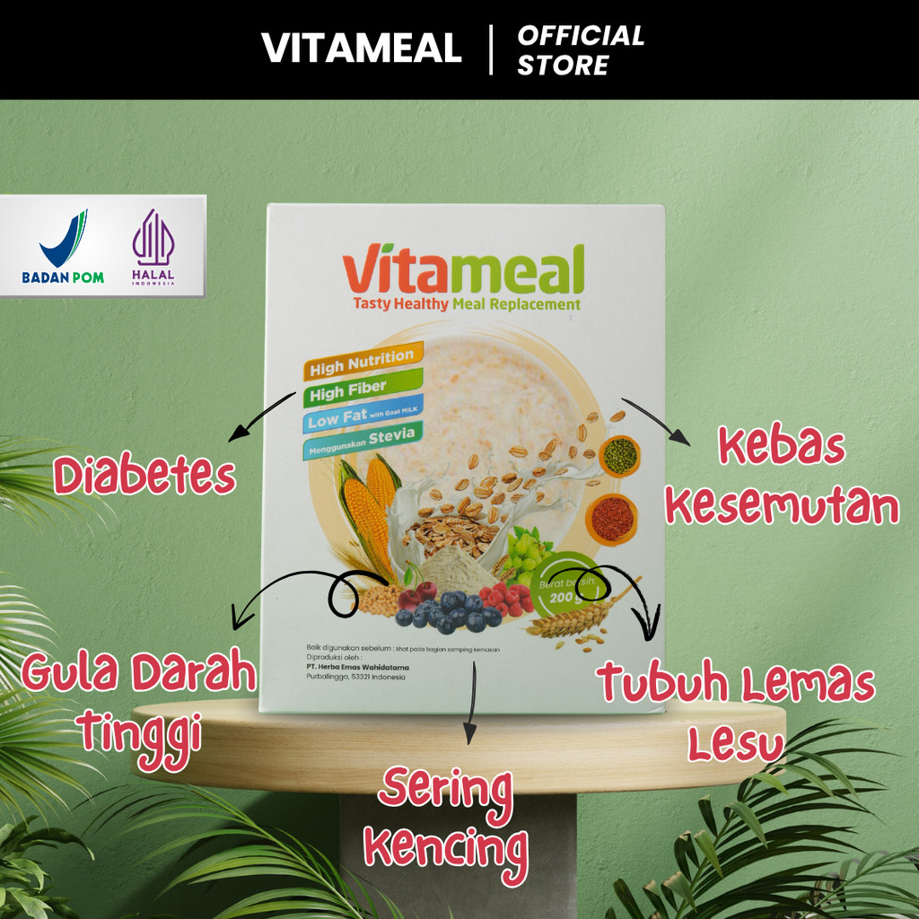 

[ REKOMENDASI ] VITAMEAL Ampuh Sembuhkan Diabetes Gula Darah Tinggi Kolestrol Maag dan GERD Fitamil Tanpa Efek Samping Fitamel (Multigrain Sehat) VITAMILK DIET
