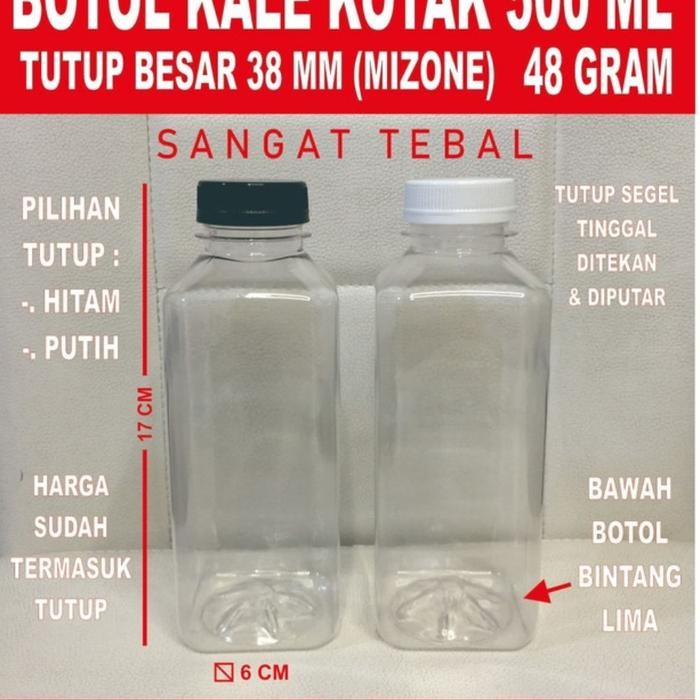(Expert) Botol Kale Kotak 500 ml Tebal - Botol Plastik 500 ml Tebal