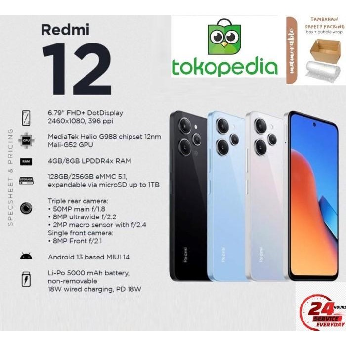 X61_ New Redmi 12 8/128 8/256 Gb 5G Resmi Note 30 Pro M5 12C 11 30I Lite