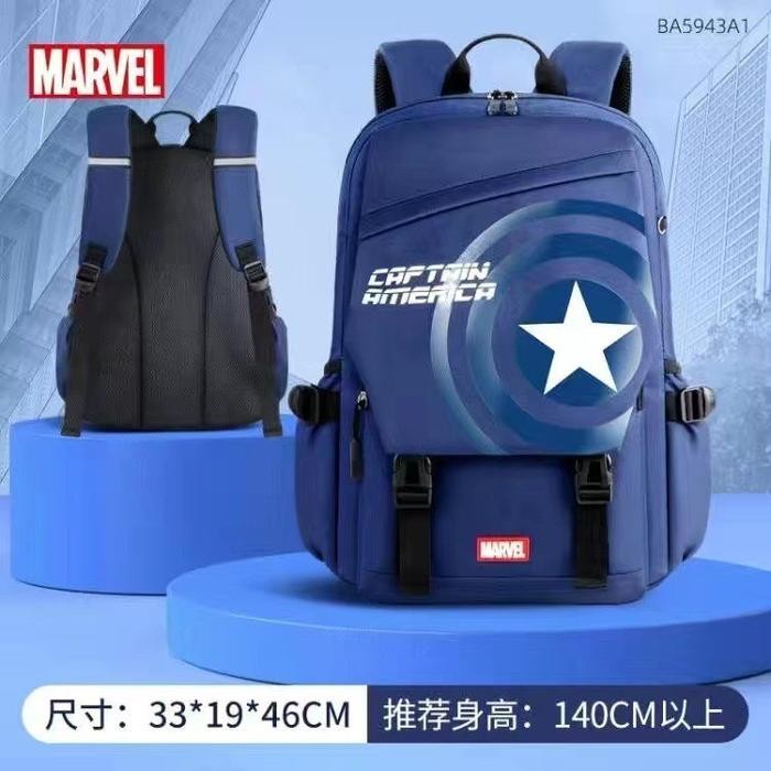 Tas Sekolah Anak Laki-Laki Marvel-Tas Anak Karakter Spiderma Captain Amerika Iron Man-Tas Anak