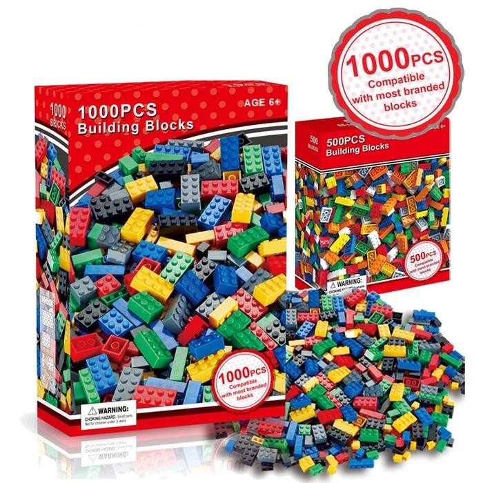 Building Bloks 1000PCS Mainan Edukasi Anak / Mainan Balok Susun / Balok Bongkar Pasang Plastik Toys