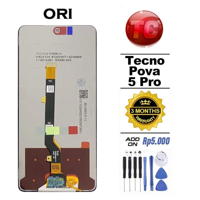 Cuci Gudang Original LCD TECNO POVA 5 PRO asli Layar hp touchscreen Sentuh Versi Tinggi COD