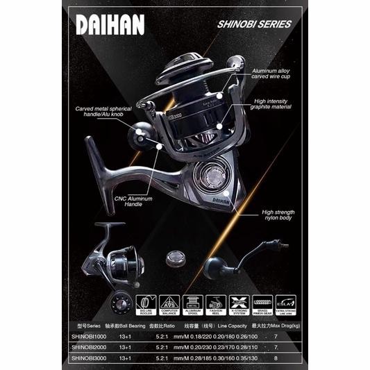 REEL POWER HANDLE DAIHAN SHINOBI SW SALT WATER FULL SEAL 1000-3000