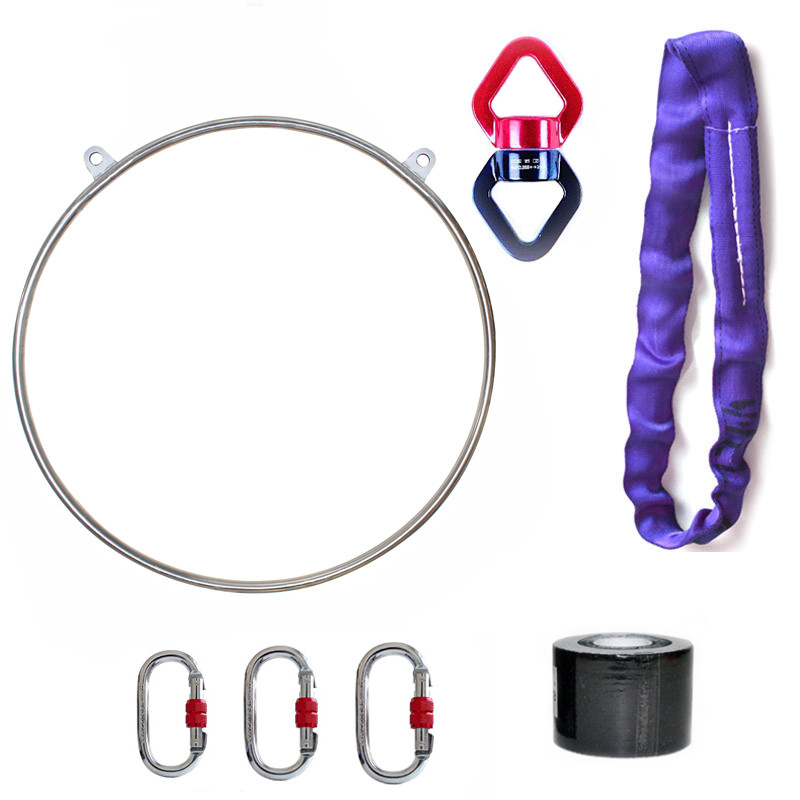 PRIOR FITNESS Silver Rings Fitness Aerial Hoop Double Hoop for Yoga