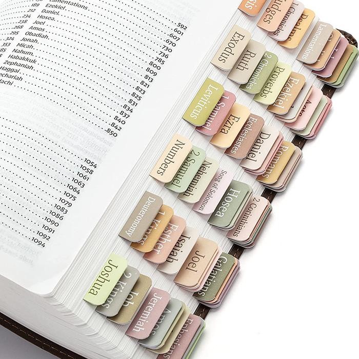 

Bible Book Tabs Bookmark Stickers 75 pcs Index Tabs Label Stickers Self-Adhesive Large Print