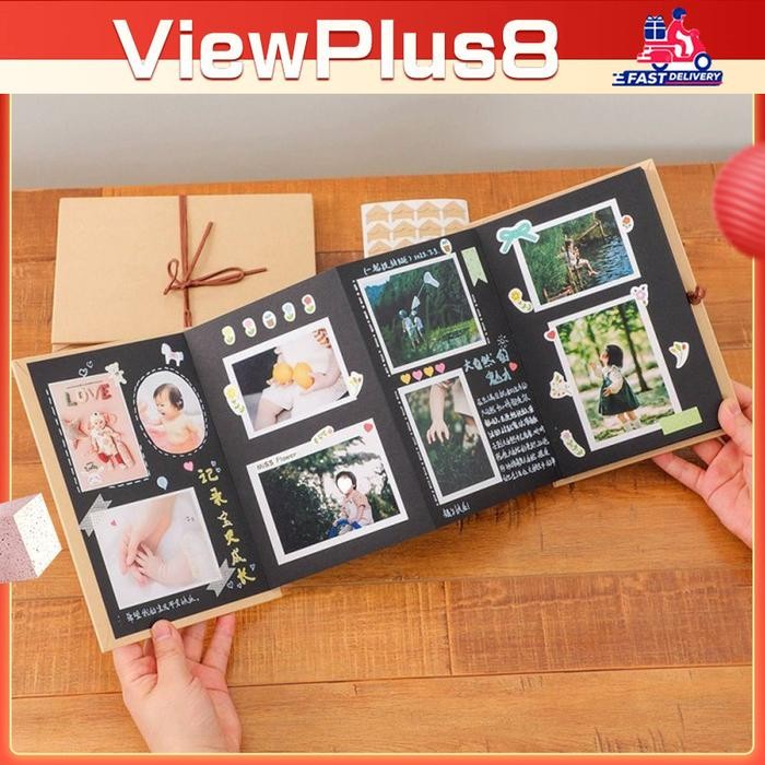 Mini Album Scrapbook Polos Lipat Hitam - Scrapbook Mini Lipat Polos Hitam Album