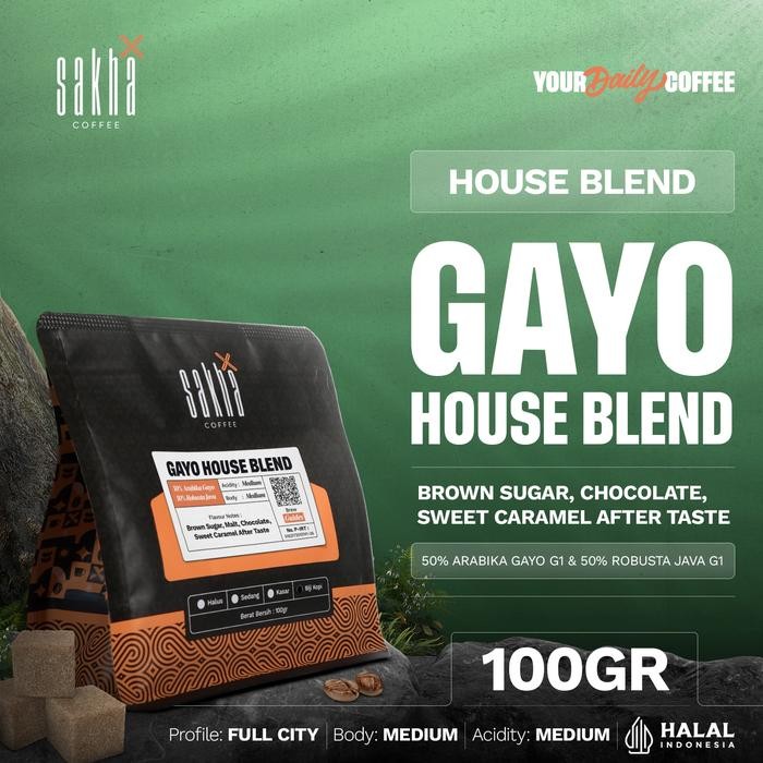

Terlaris - Kopi Arabika Gayo Blend Coffee Espresso 100Gr Biji Bubuk Premium Organik Bebas Gula