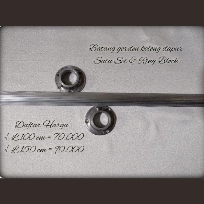 PREMIUM Batang rel gorden minimalis/ Besi kolong dapur satu set ring block