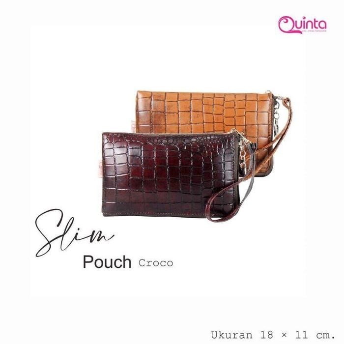 QUINTA SLIMPOUCH CROCO SLIM POUCH Dompet Multifungsi by Quinta kulit wanita
