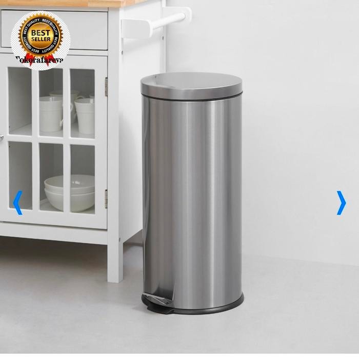 PREMIUM Tempat sampah 30 liter New stainless tutup Slow close