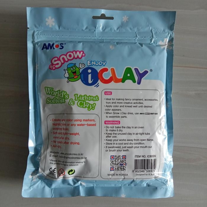 (Allthebest) amos i clay iclay mainan anak snow putih asli korea 80gr 80 gram