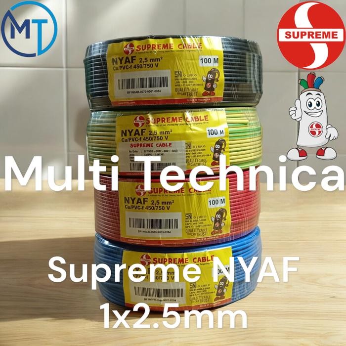 KABEL SERABUT SUPREME NYAF 1x2.5 mm NYAF 2.5 mm 1 x 2.5 mm ROLL 100M