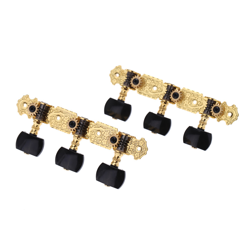 chaloiss Guitar Knobs AOS-020B3P 1Pair Gold-Plated 3 Machine Head  Classical Guitar String Tuning Ke