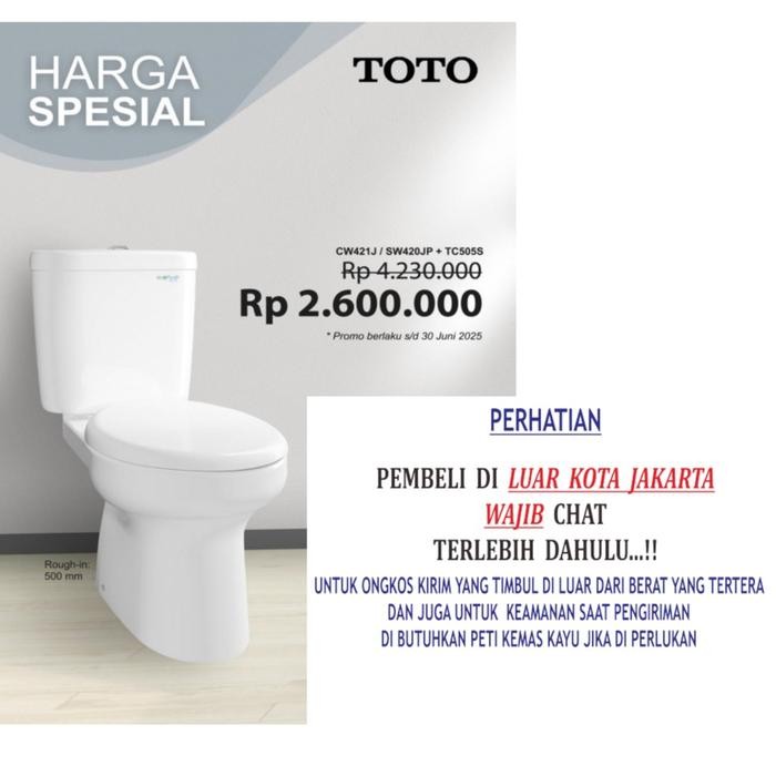 PROMO Kloset Duduk TOTO CW421J/SW420JP+TC505SW (white) CW421 CW421J