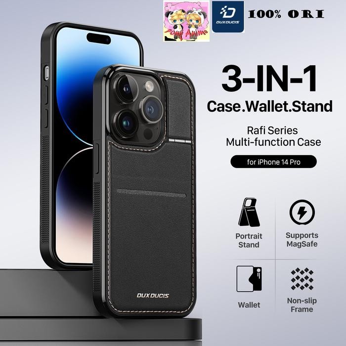 TB2D Case Iphone 13 14 15+ Plus Pro Max Dux Ducis Rafi Leather Casing