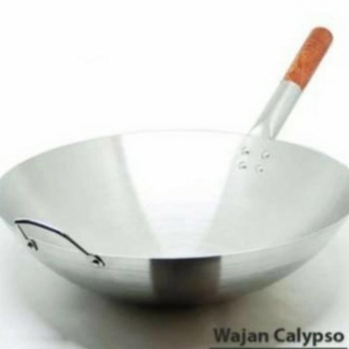 Calypso Wajan Penggorengan 40Cm Premium Stainless Gagang Kayu