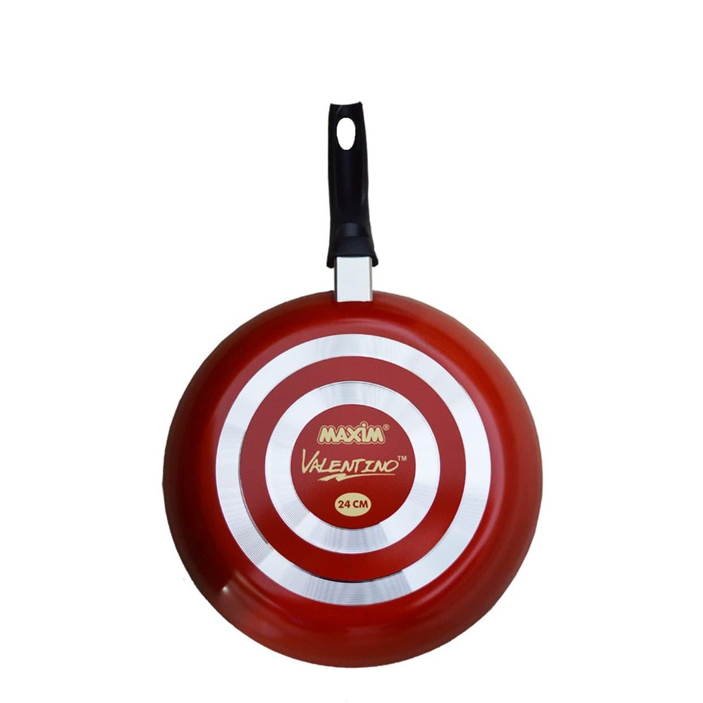 Penggorengan Maxim Datar Ceper Wajan Frying Pan Teflon Valentino 24 Cm