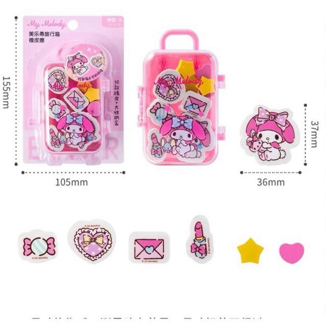 

[Bd] Edukasi Mainan Anak Kawaii Sanrio Eraser Set Suitcase Iigen Penghapus Imut Cinnamorol Kuromi
