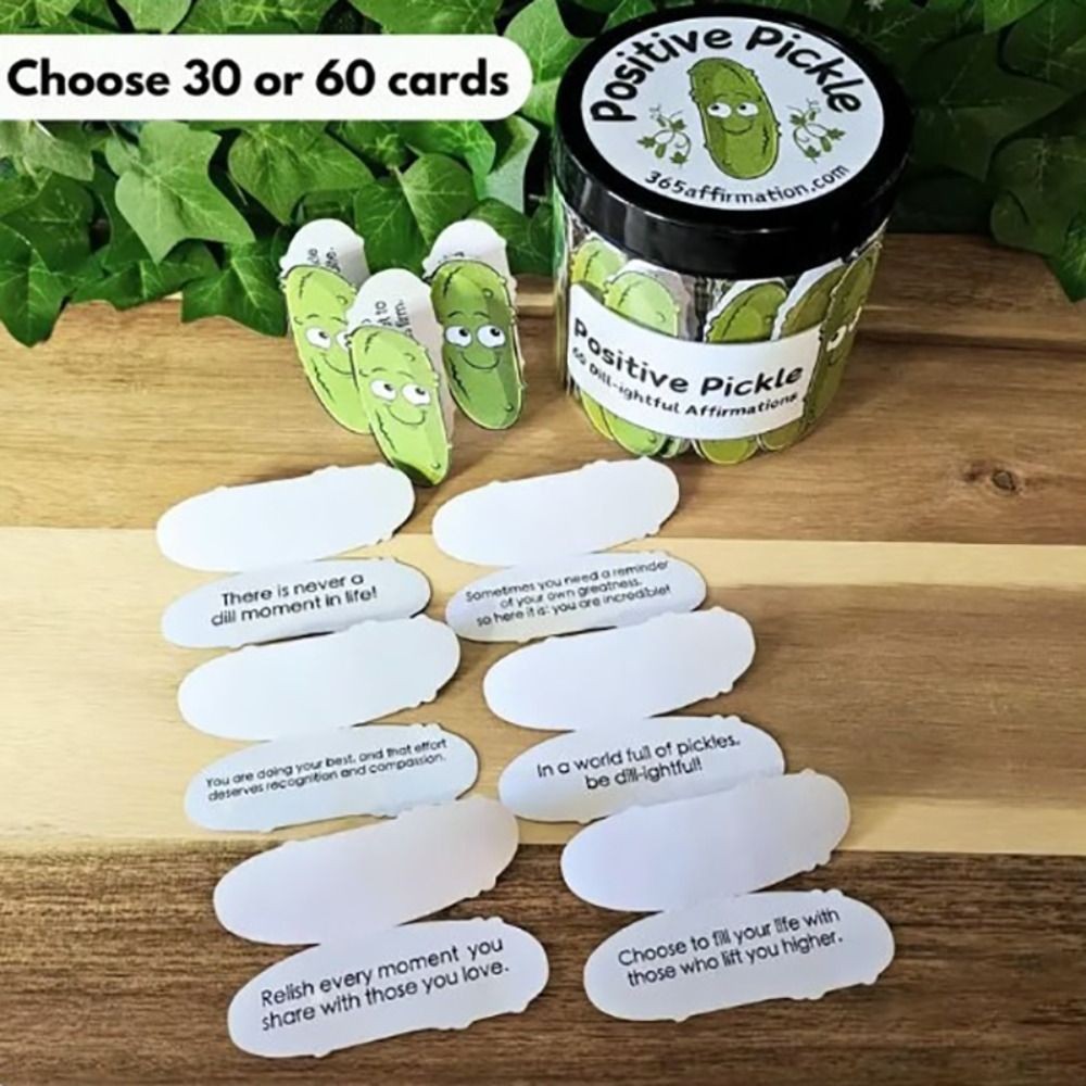 30/60 Sheets Positive Pickle Emotional Cards Emotional Support Affirmation Cards Mini Positive Affir