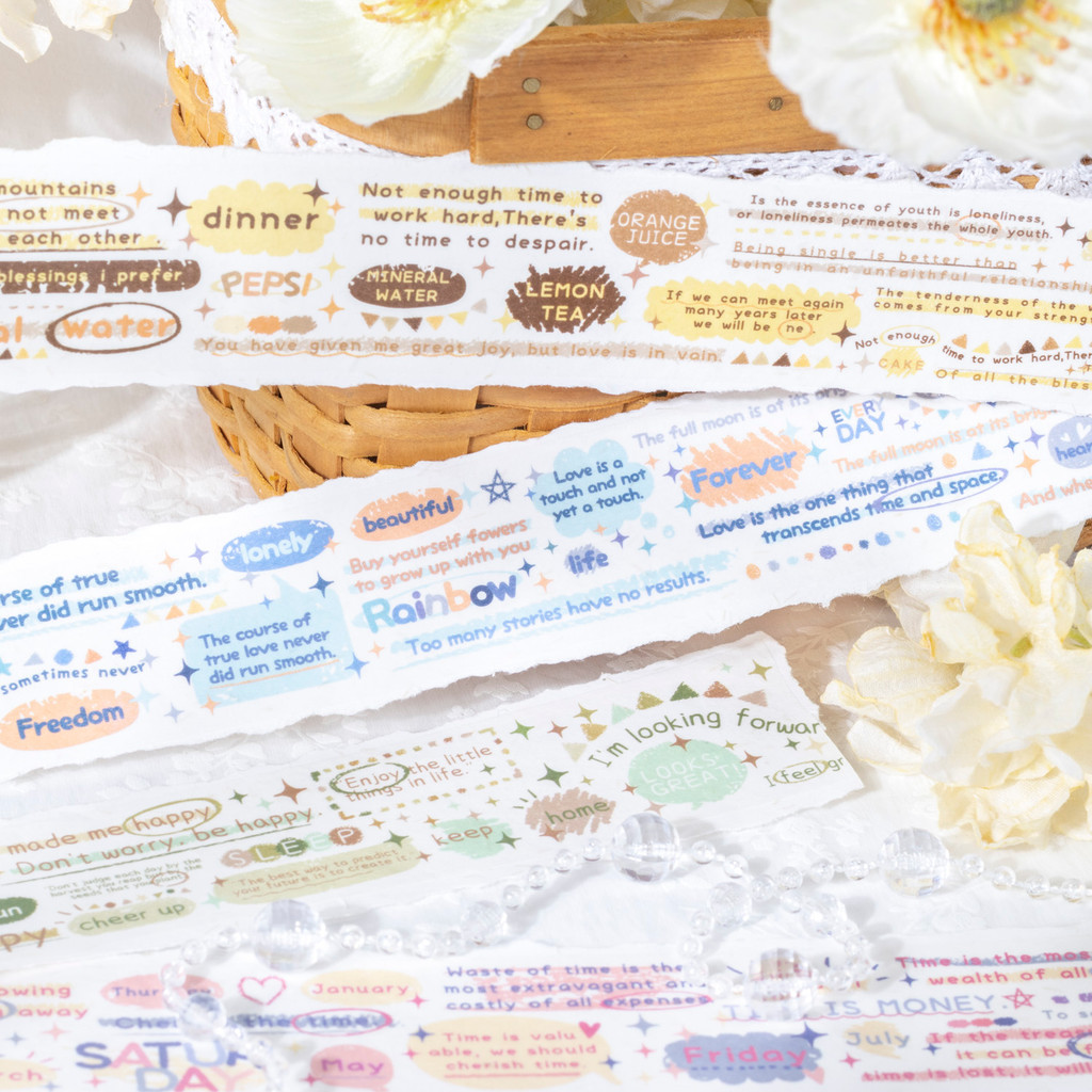 

4Style 1Roll/bag Spring Flower Notes Series Tape DIY Handbook Scrapbook Stickers Calendar