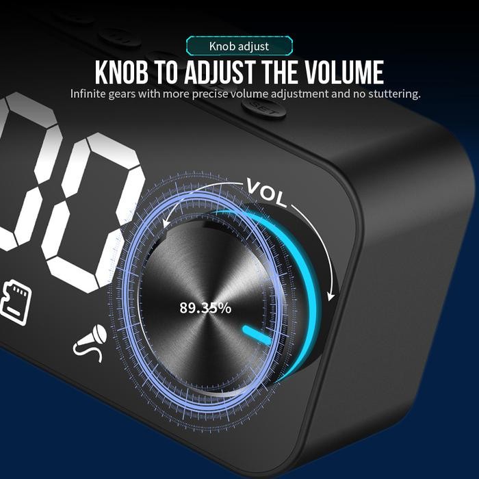 Speaker Bluetooth Portable Bass speaker Jam Alarm Clock LED Display Speaker Bluetooth Music Box