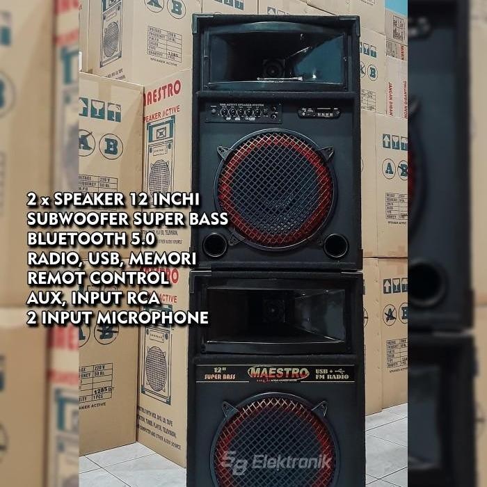 AKATRON SPEAKER AKTIF 12 IN INCH INCHI SUBWOOFER + BLUETOOTH DAPAT 2 BOX 1285 LEBIH OK DARI POLYTRON