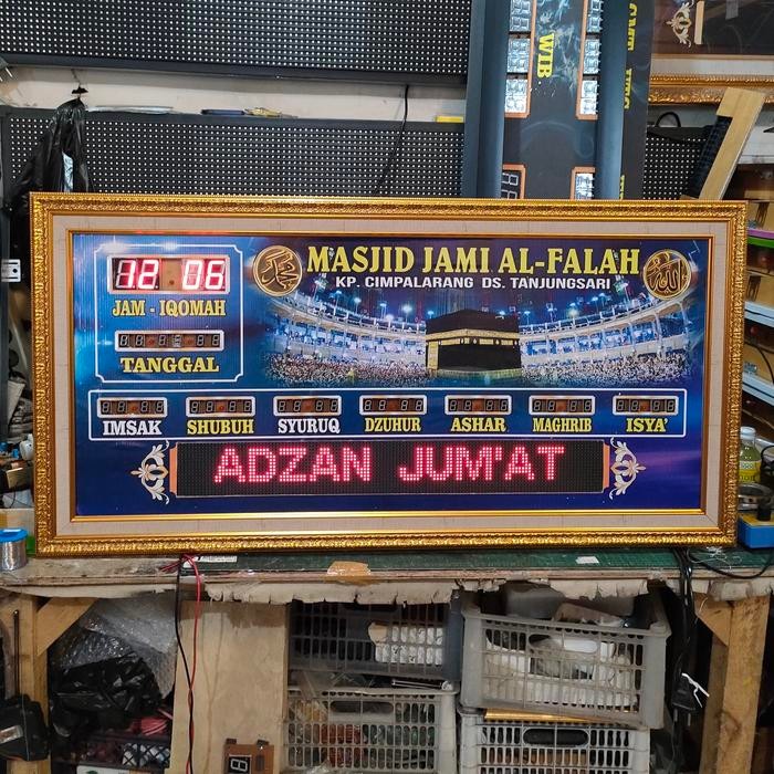 jam sholat digital masjid ukuran 50 cm x 100 cm