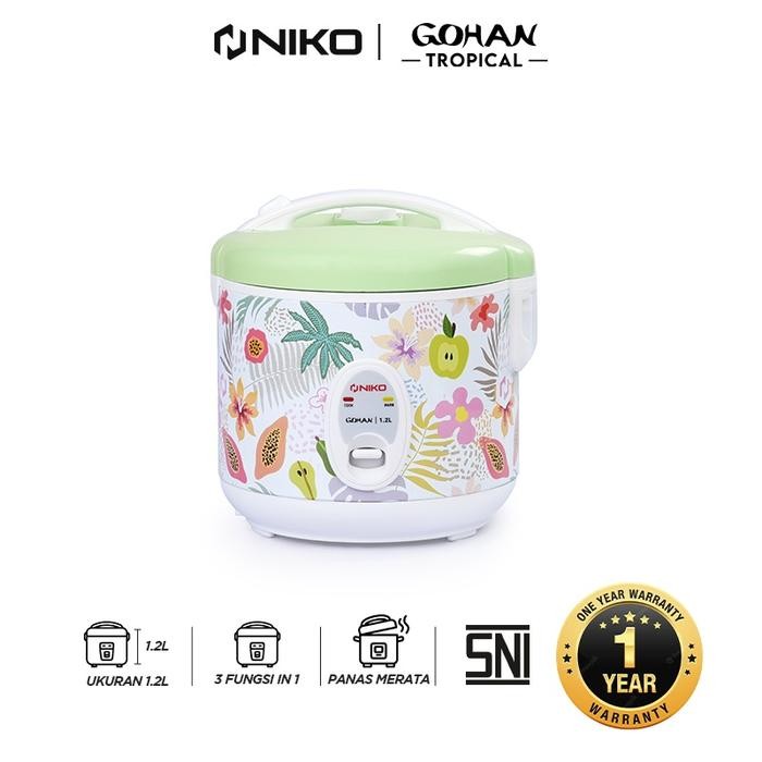 Niko Rice Cooker Gohan Culture Tropical / Magic Com 1.2 Liter 3 In 1 Bonus Gelas Ukur Dan Sendok