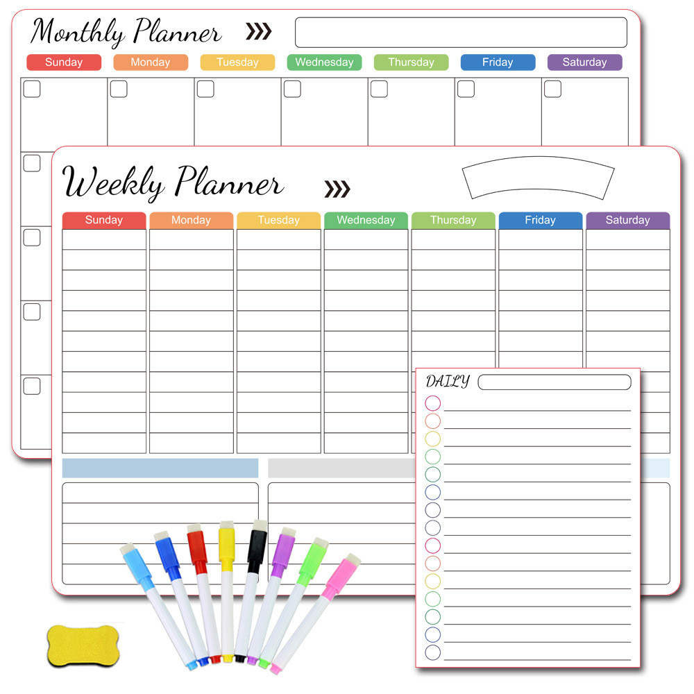 

1Style 12Pcs/bag Magnetic Fridge Sticker Writing Board Calendar Magnetic Whiteboard Wall