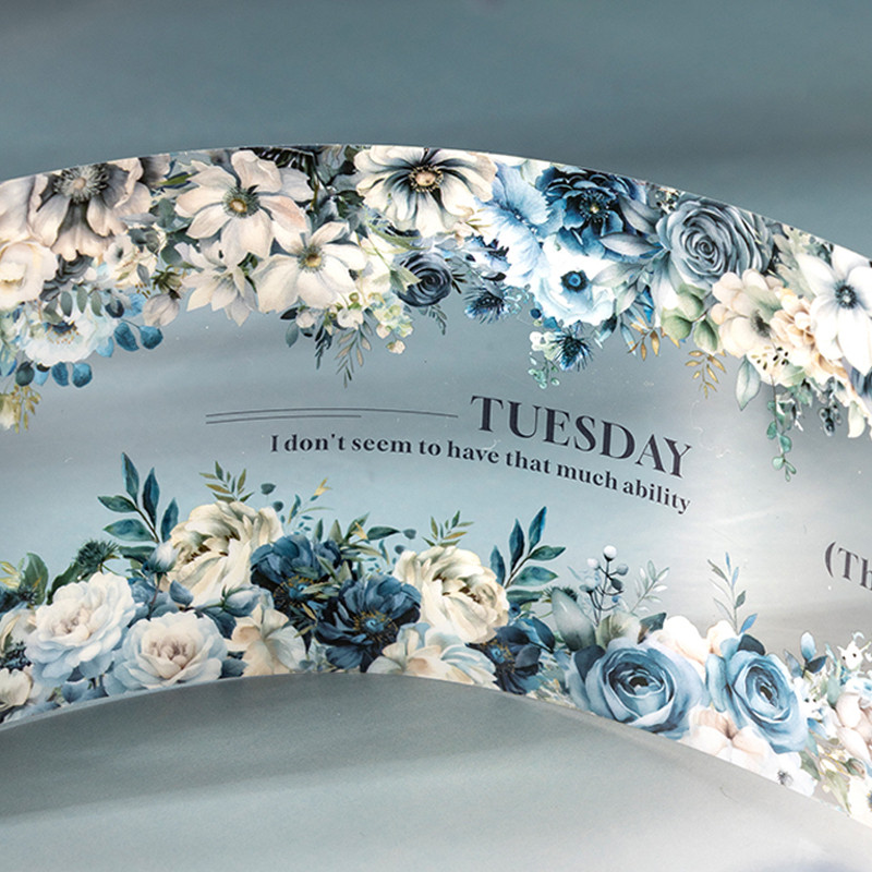 

3rolls Dark Night Flower Series Dark Style Watercolour Flower Sence PET Tape Handbook