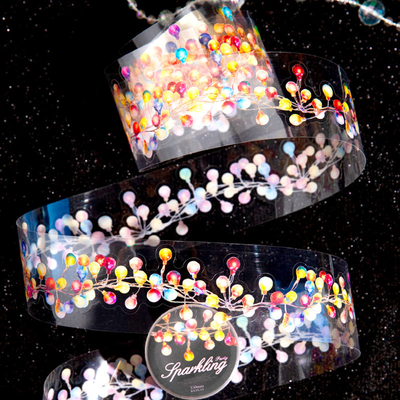 

4Style 6Pcs/bag Glitter Party Series PET Stamping Tape DIY Handbook Scrapbook Photo Frame