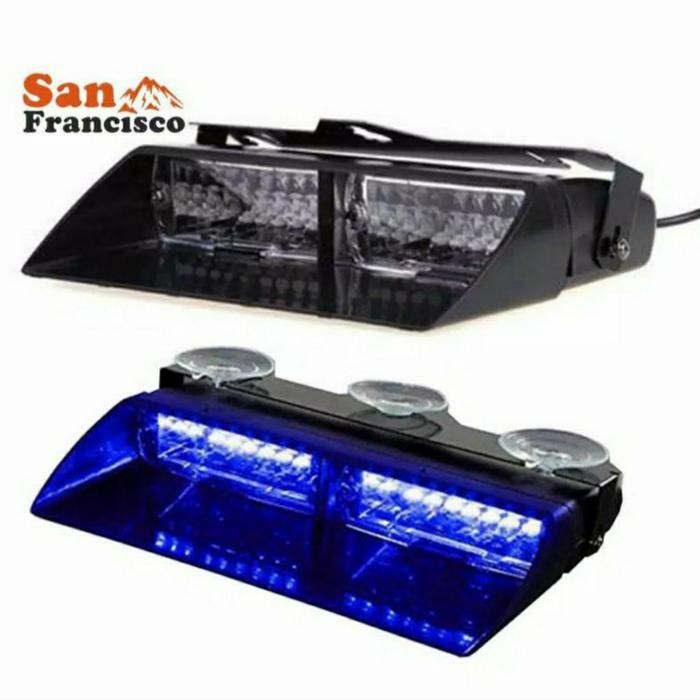 lampu strobo mobil dashboard flashlight Biru Biru strobo patwal mobil