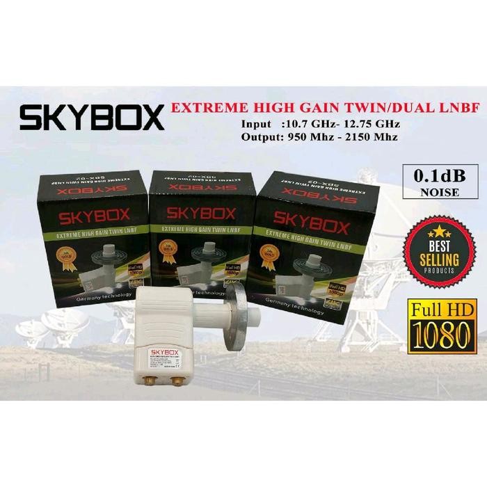 Termurah Lnb Ku Band Prime Fokus Skybox Dual Out Sbx-02 Free Holder/Bracket Lnb Besi Termurah