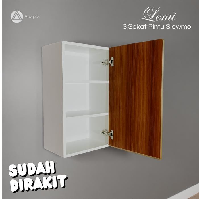Adapta - Lemari Mini Pintu Swing 3 Sekat Tempel Dinding - Lemari Dinding Mini Aesthetic Minimalis