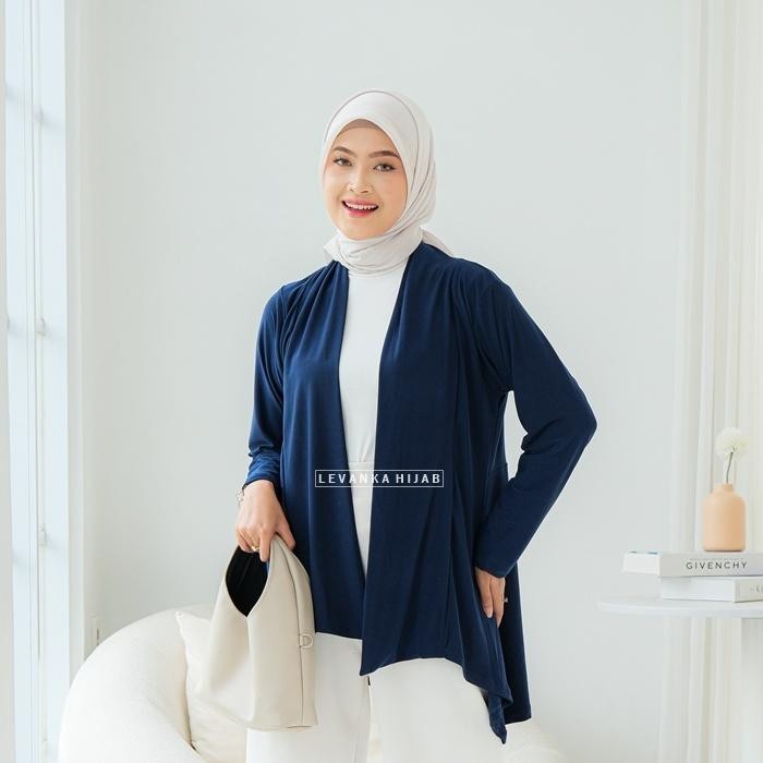 6H27 Kardigan Tangan Panjang/ Kardigan Polos / Kardigan Bahan Jersey / Cardigan Wanita