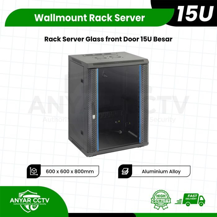 Wallmount Rackmount 15U, Rak Server Single Door 15U Besar