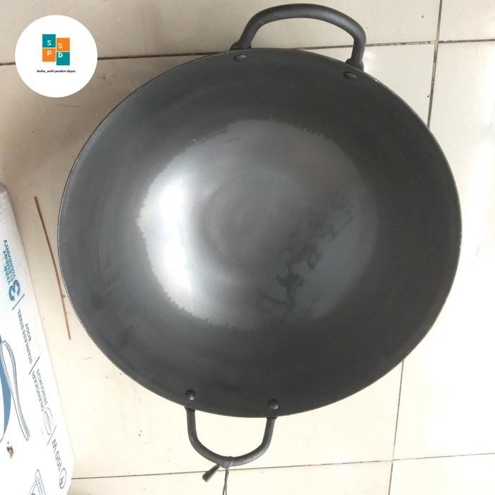 Stok Terbatas Wok Baja Hitam 45CmKuali Wajan Baja Hitam Tebal Berkualitas 45Cm Termurah