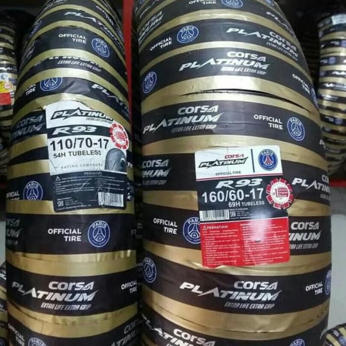PAKETAN BAN LUAR CORSA PLATINUM R93 UKURAN 160/60-17 DAN 110 /70-17