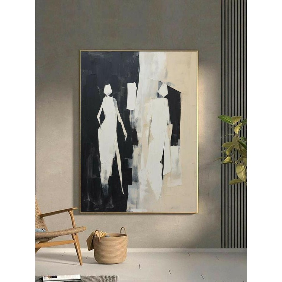 Lukisan Hitam Putih Abstrak