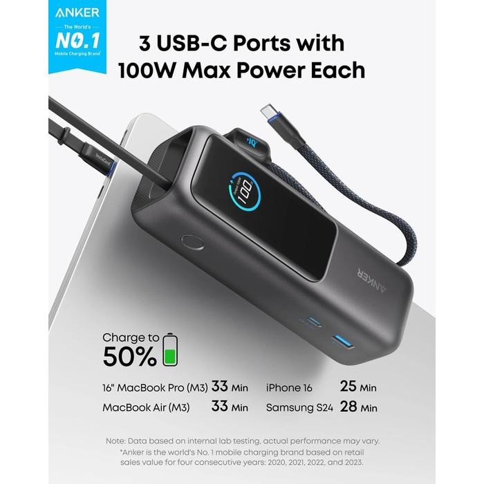 6BJB (Sertifikasi Ccc Certified) Anker Laptop Powerbank Smart Digital Display Touch