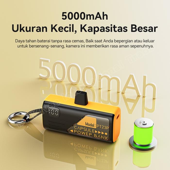 6BJB Kivee Portable Charger 5000Mah Desain Compact Warna Kekinian Telepon Baterai Portable