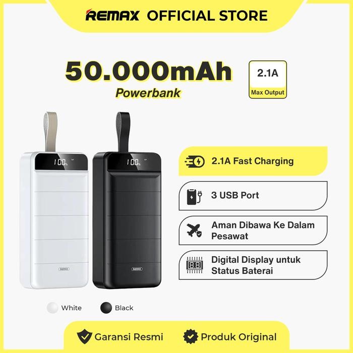 6BJB Remax Leader Series 2.1A Fast Charging Power Bank 50000Mah Rpp-185