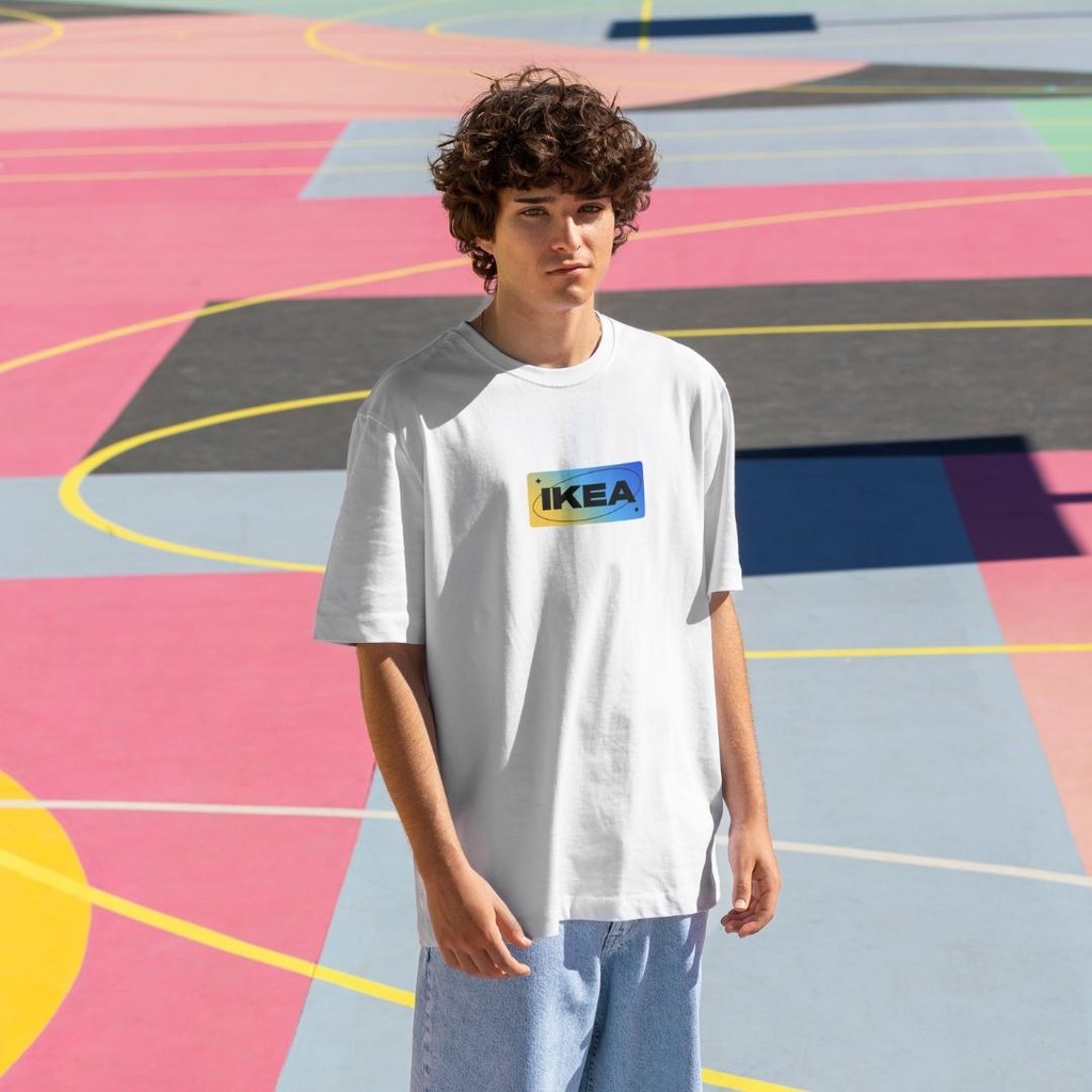 JELLY JOY Kaos Pria IKEA Galaxy Regular Fit Cotton Combed 24s Korean Style Streetwear - Putih