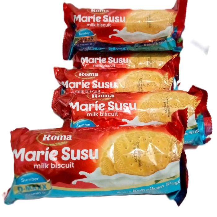 

4ZMI Paket 5Bks Roma Marie Susu Biskuit Susu @115G Snack Food Cookies Makanan Manis