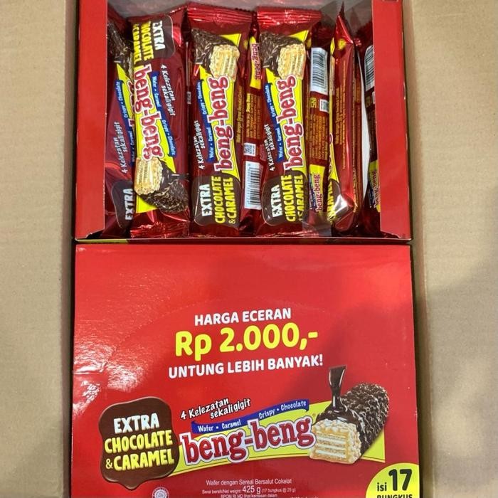 

4ZMI Beng-Beng Ekstra Chocolate & Caramel 25 Gram Isi 17 Pcs / 1 Dus Coklat