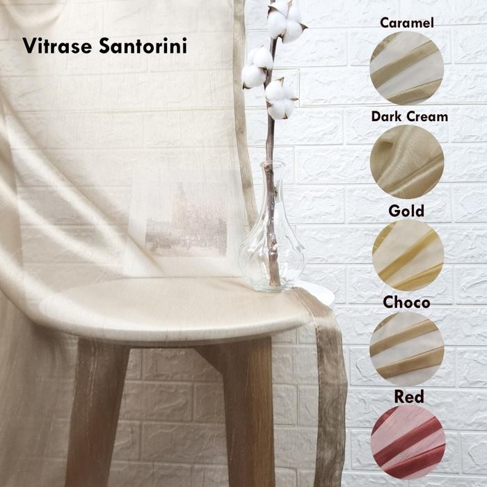 MURAH Vitrase gorden rumah kain putih transparan aksesoris gorden Santorini