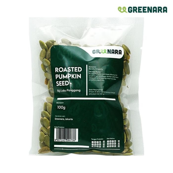 

IOI2 Greenara Roasted Pumpkin Seed 100Gr / Biji Labu Panggang / Snack Cemilan Sehat