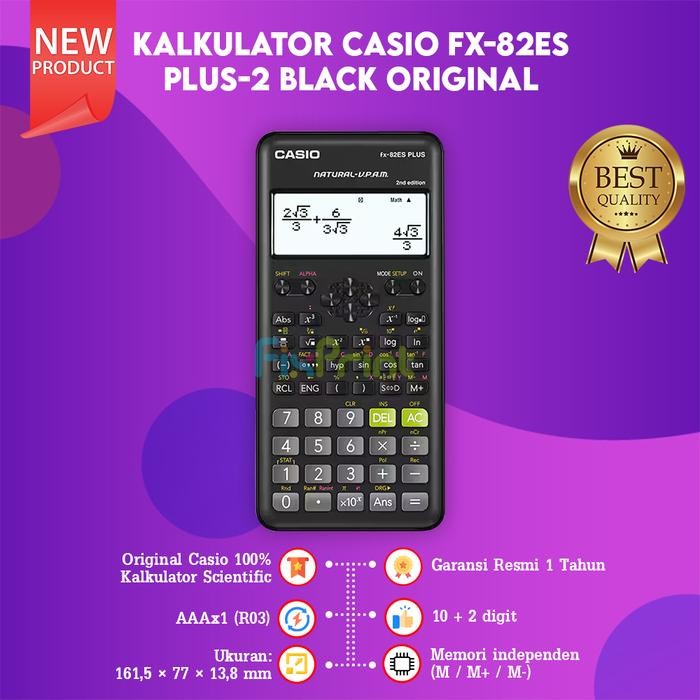 

CALCULATOR CASIO FX-82ES PLUS-2 KALKULATOR STANDART MINI NEW ORIGINAL